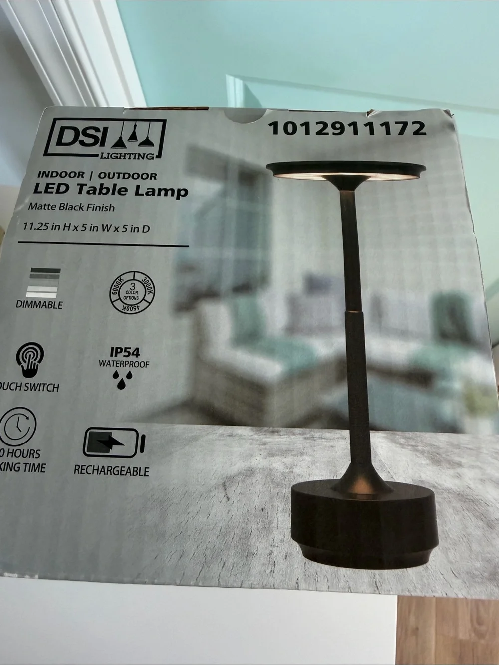 New DSI Matte Black LED cordless rechargeable Table Lamp - Indoor/Outdoor